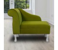 36" Compact Chaise Longue in Malta Grass Deluxe Velvet Fabric