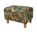 Storage  Ottoman in Maestro Mir Floral Green Printed Velvet Fabric