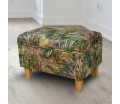 Storage  Ottoman in Maestro Mir Floral Green Printed Velvet Fabric