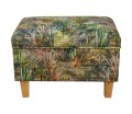 Storage  Ottoman in Maestro Mir Floral Green Printed Velvet Fabric