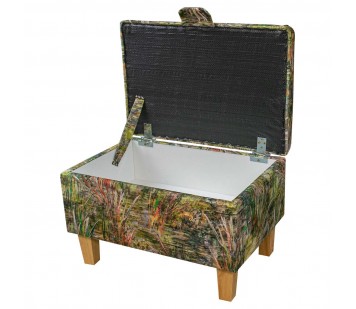 Storage Ottoman in Maestro Mir Floral Green Printed Velvet Fabric