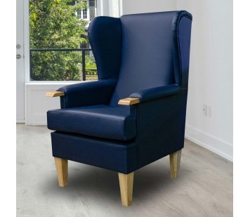 Kensington Orthopaedic Armchair in Ultima Faux Leather Crib 5 Atlantic Vinyl  - Hospitality & Care Edition