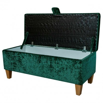 CLEARANCE Storage Bench Stool in an Oslo Jasper Supersoft Plush Upholstery Fabric