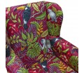 Standard Wingback Fireside Chair in Rainforest Cranberry Cotton Fabric