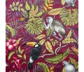 Standard Wingback Fireside Chair in Rainforest Cranberry Cotton Fabric