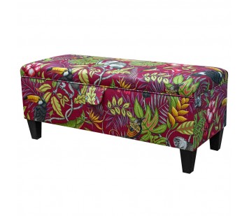 Rainforest Cranberry Cotton Ottoman