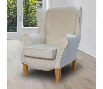 Duchess Wingback Armchair in a Pastiche Plain White Fabric