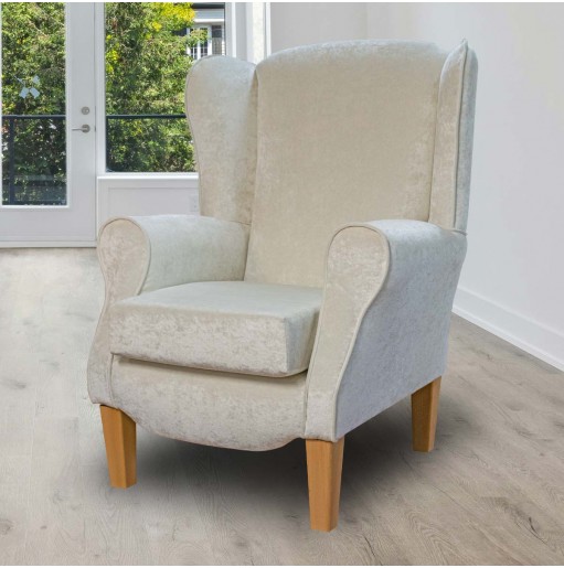 Duchess Wingback Armchair in a Pastiche Plain White Fabric