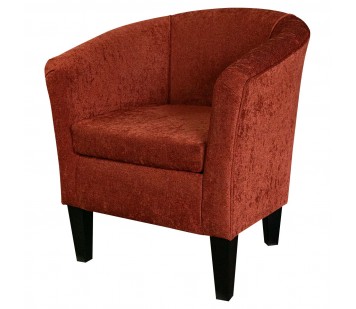 Designer Tub Chair in Belvedere Orange Textured Chenille Fabric