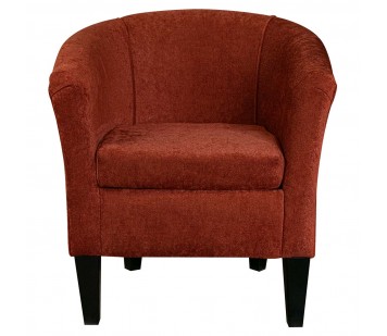 Designer Tub Chair in Belvedere Orange Textured Chenille Fabric