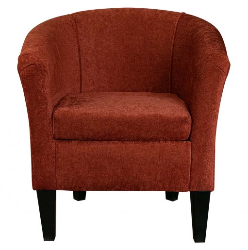 Designer Tub Chair in Belvedere Orange Textured Chenille Fabric