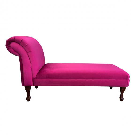 52" Medium Armless Chaise Longue in Monaco Boysenberry Supersoft Velvet Fabric