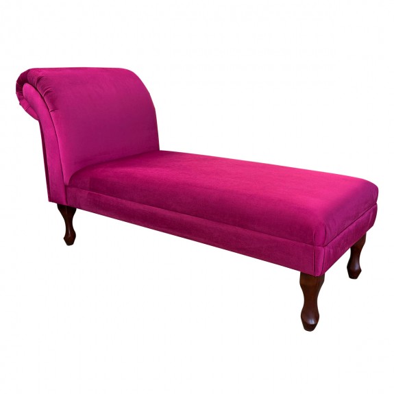 52" Medium Armless Chaise Longue in Monaco Boysenberry Supersoft Velvet Fabric