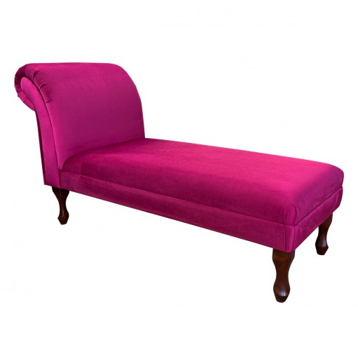 52" Medium Armless Chaise Longue in Monaco Boysenberry Supersoft Velvet Fabric