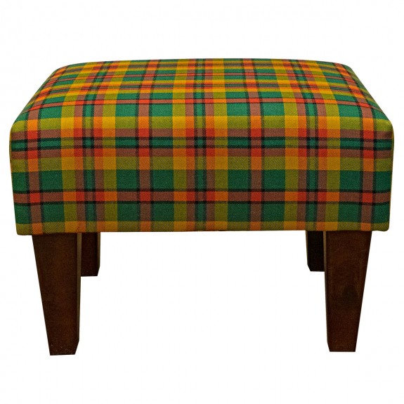 100% Wool LUXE Small Footstool in County Londonderry Tartan Fabric