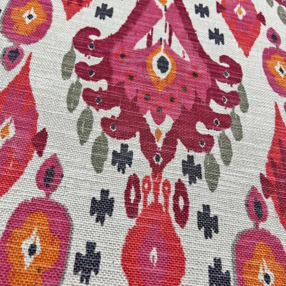 OUTLET LUXE Standard Wingback Fireside Chair in Boho Begonia Fabric