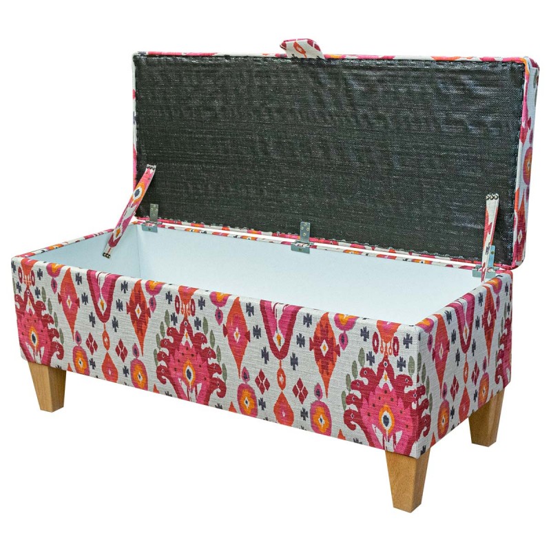 Storage Ottoman in Boho Begonia