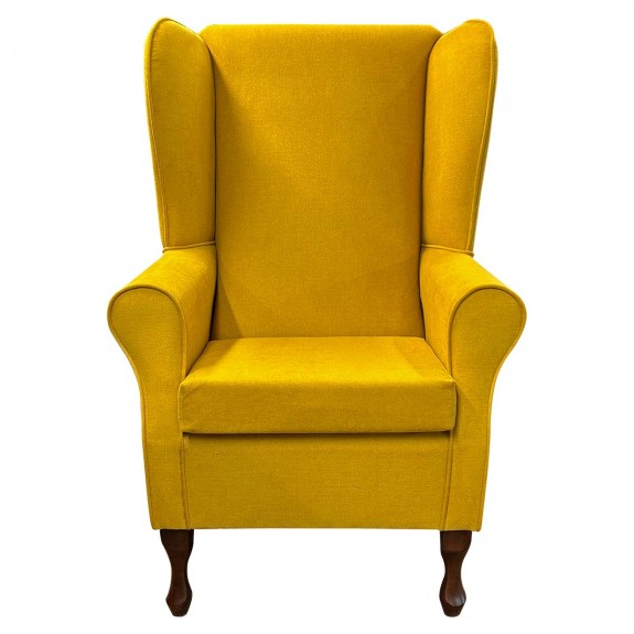 Large High Back Chair in Luna Mustard Nanoclean Fabric