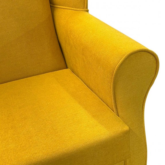 Large High Back Chair in Luna Mustard Nanoclean Fabric