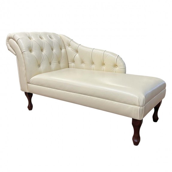 Lena Vanilla Genuine Leather Chaise Longue