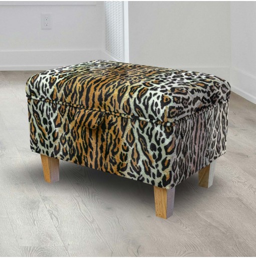 Leopard Print Footstool