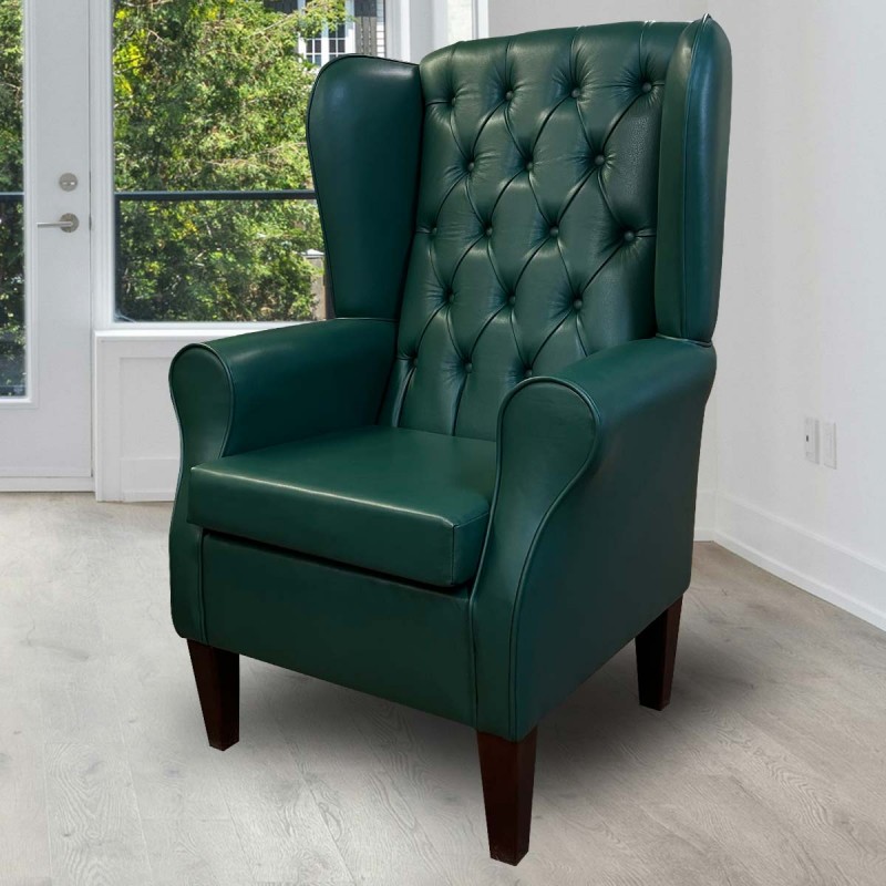 Bottle Green Leather Wing Chair Bottle Green Leather Wing Chair