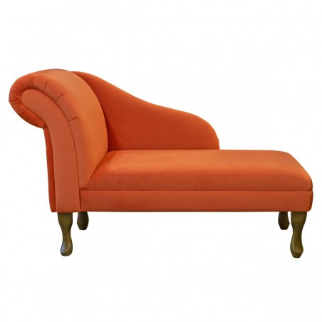 Orange Velvet Chaise Lounge