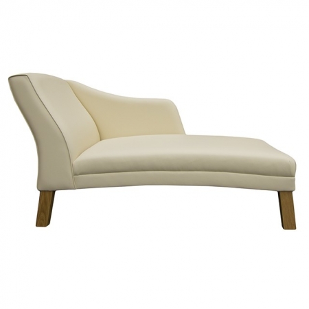 62" Curved Chaise Longue in an Ultima Cream Faux Leather - ULT1212