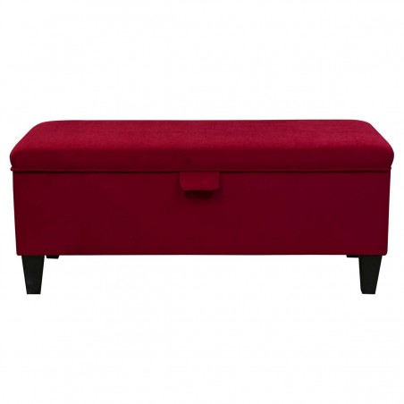 Notting Hill Plain Wine velvet upholstered storage bench
