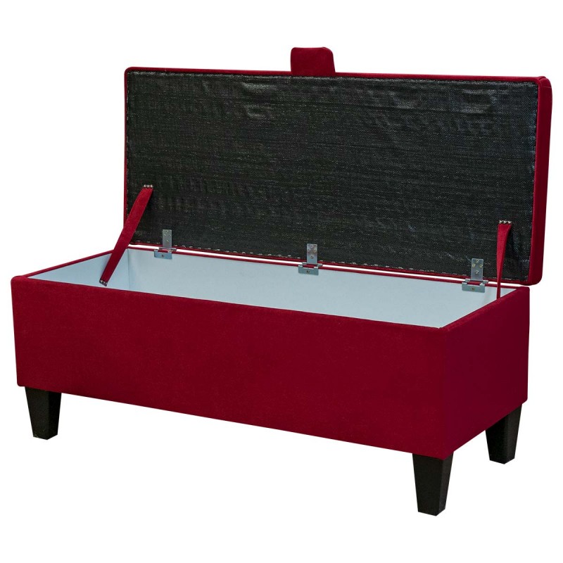 Luxury red velvet ottoman bench with storage Luxury red velvet ottoman bench with storage