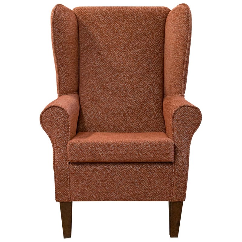 Wingback Chair in dark orange fabric Wingback Chair in dark orange fabric