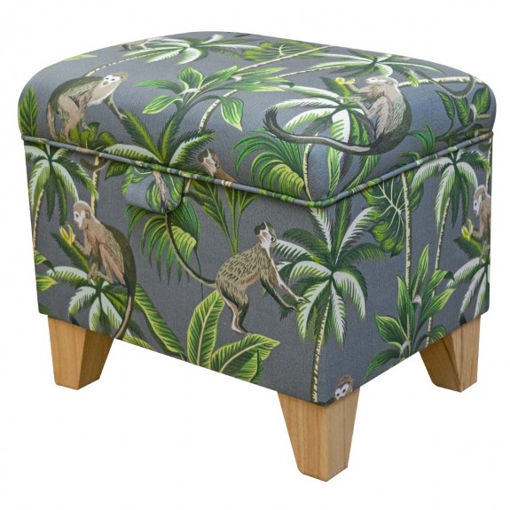 Extension Ottoman in Monkey Grey Cotton Fabric