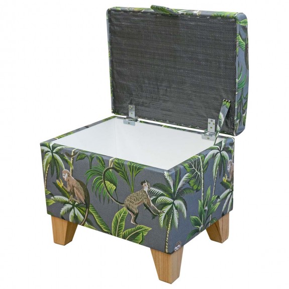Extension Ottoman in Monkey Grey Cotton Fabric