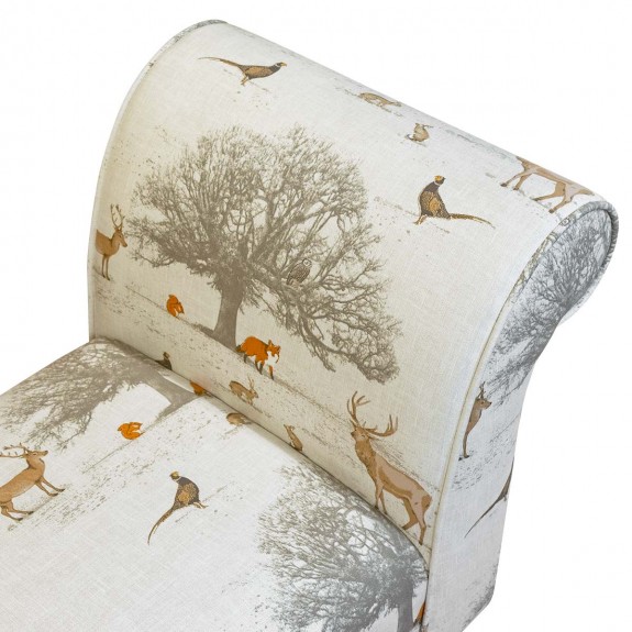 56" Medium Window Seat Settle in Tatton Cotton Fabric
