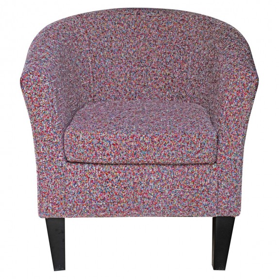 Designer Tub Chair in Olbia Bubblegum Multicoloured Chenille Fabric