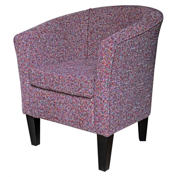 Designer Tub Chair in Olbia Bubblegum Multicoloured Chenille Fabric