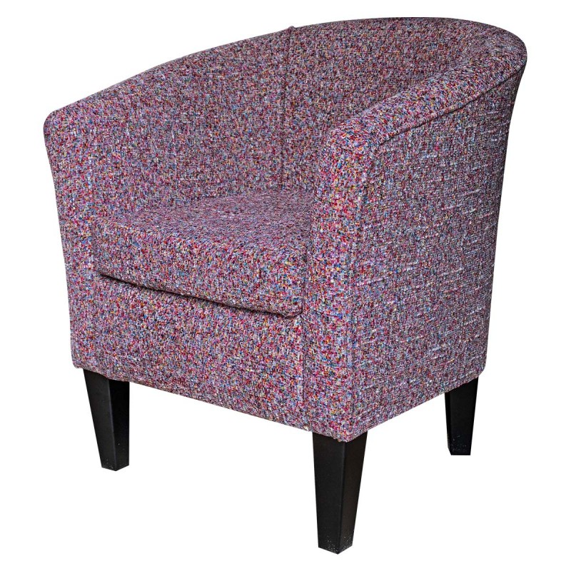 designer multi coloured chenille tub chair