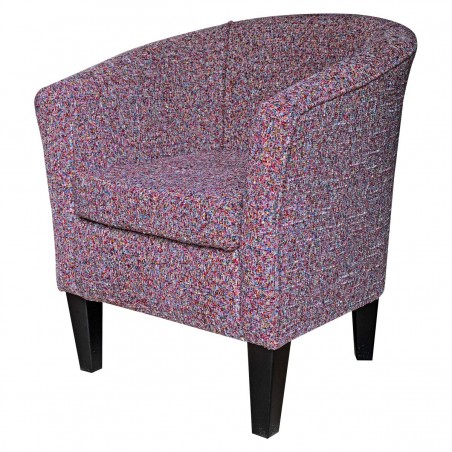 designer multi coloured chenille tub chair