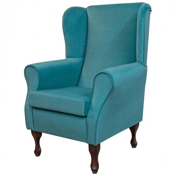 Standard Wingback Fireside Chair in Arlington Peacock Wool Effect Fabric