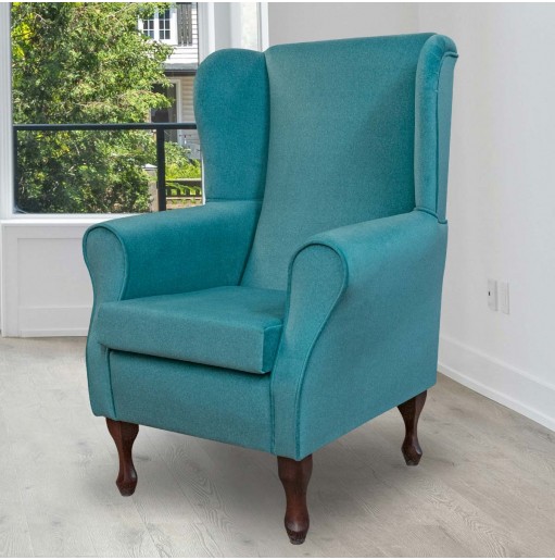 Standard Wingback Fireside Chair in Arlington Peacock Wool Effect Fabric