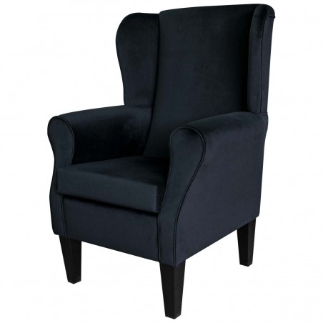 Black Matt Velvet Armchair