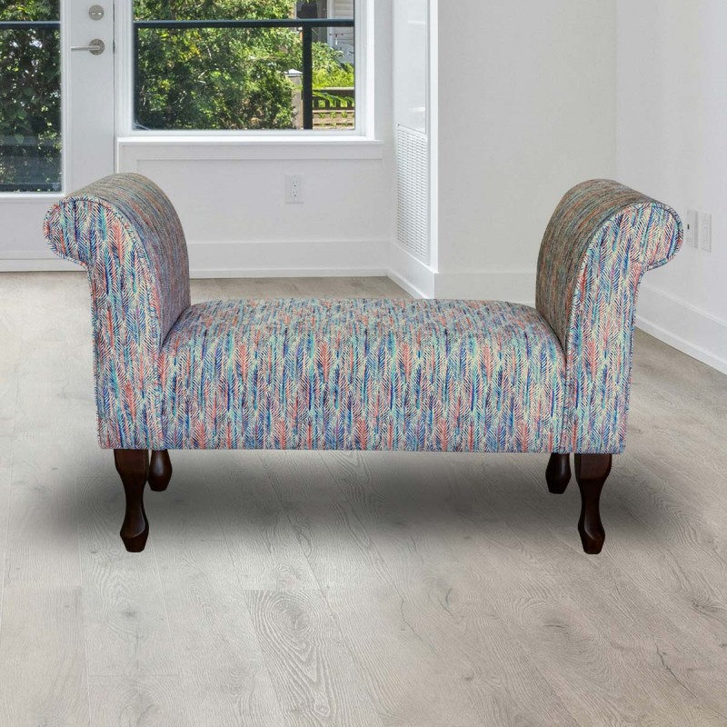 LUXE 41" Standard Settle in Accento Leaf Beige Fabric LUXE 41" Standard Settle in Accento Leaf Beige Fabric