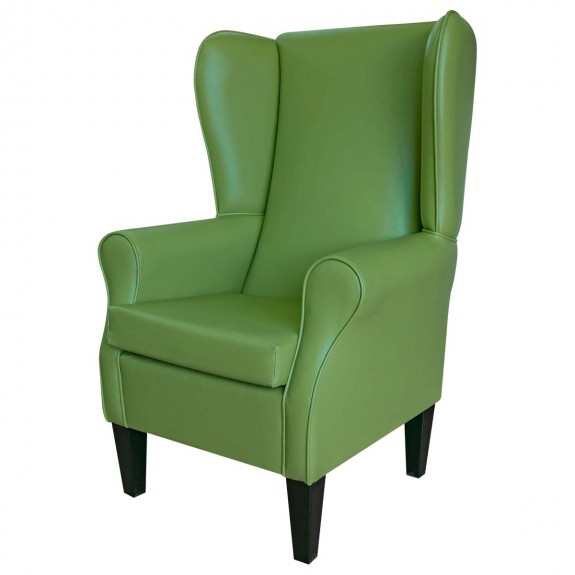 Large High Back Chair in Lisbon Olive Contract Vinyl