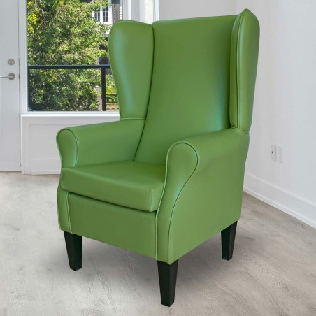 Large High Back Chair in Lisbon Olive Contract Vinyl