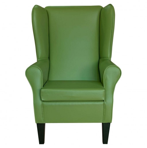 Large High Back Chair in Lisbon Olive Contract Vinyl