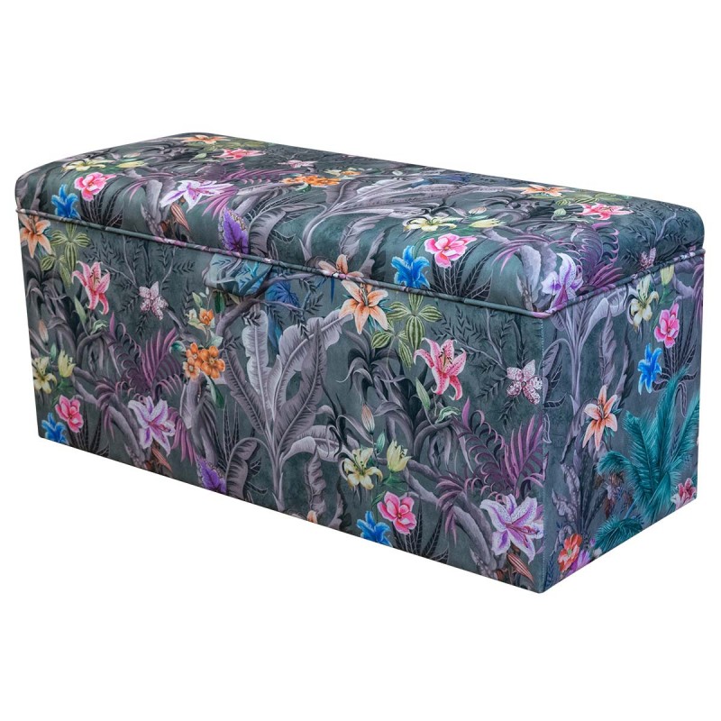 floral ottoman with storage in grey floral ottoman with storage in grey