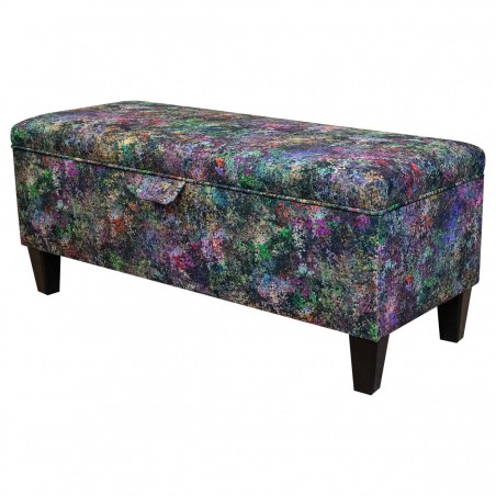 Velvet multicoloured storage bench