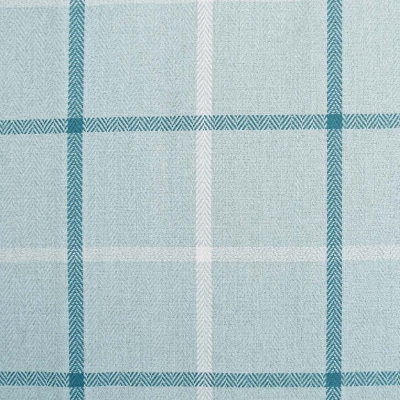 Square Storage Pouffe in Piazza Ocean Window Pane Fabric
