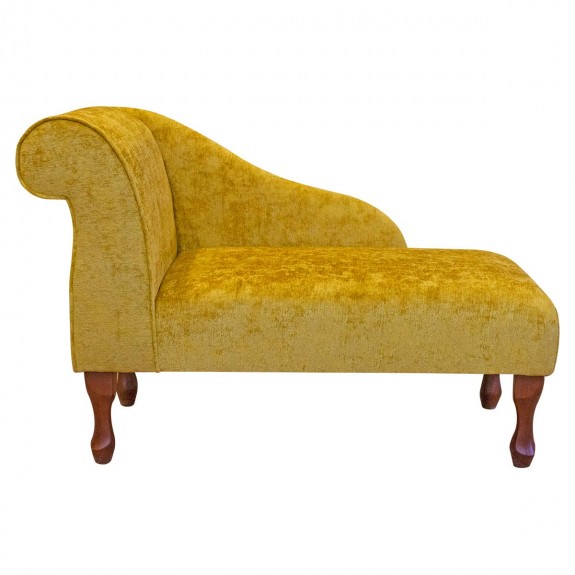 41" Mini Chaise Longue in Nuovo Butterscotch Chenille Fabric