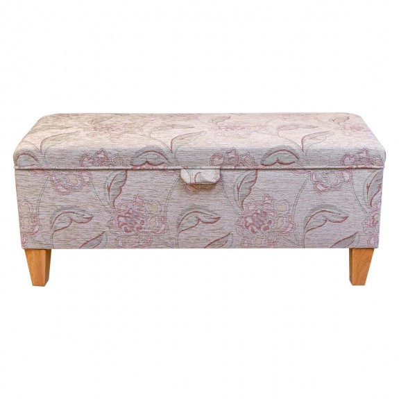 Storage Bench Stool in Maida Vale Floral Rose Fabric